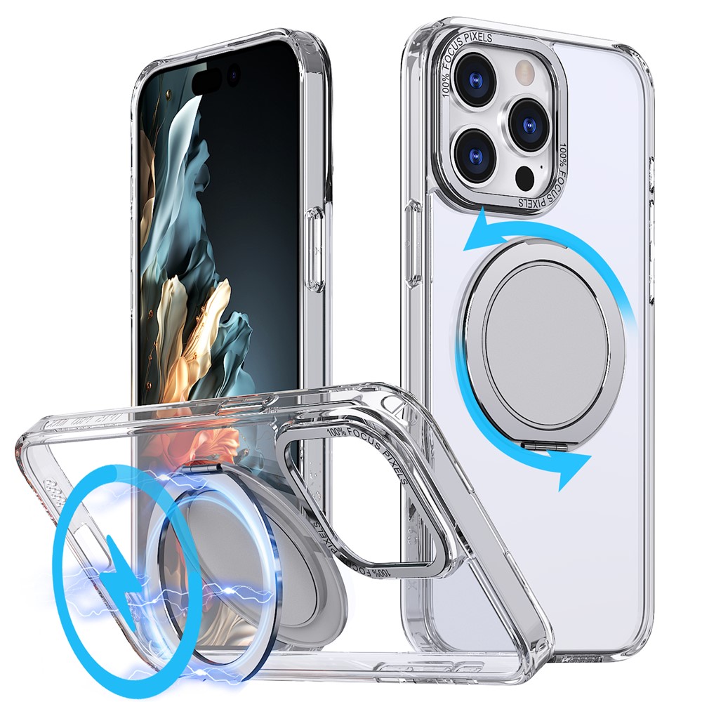 Bulk Purchasing For iPhone 14 Pro Max Case Compatible with MagSafe Kickstand Acrylic TPU Phone Cover - Transparent