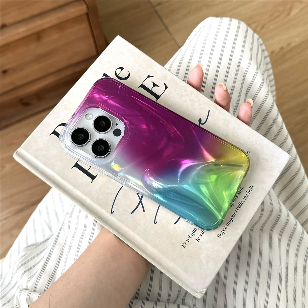 For iPhone 15 Pro Case Double-Sided IMD TPU Shockproof Phone Cover - Purple