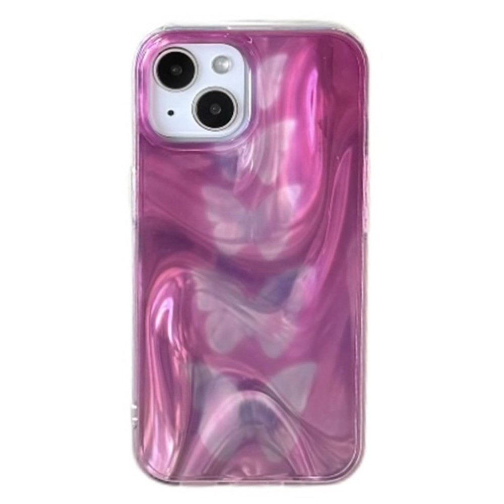 For iPhone 15 Case Gradient Butterflies Double-Sided IMD TPU Shockproof Phone Cover