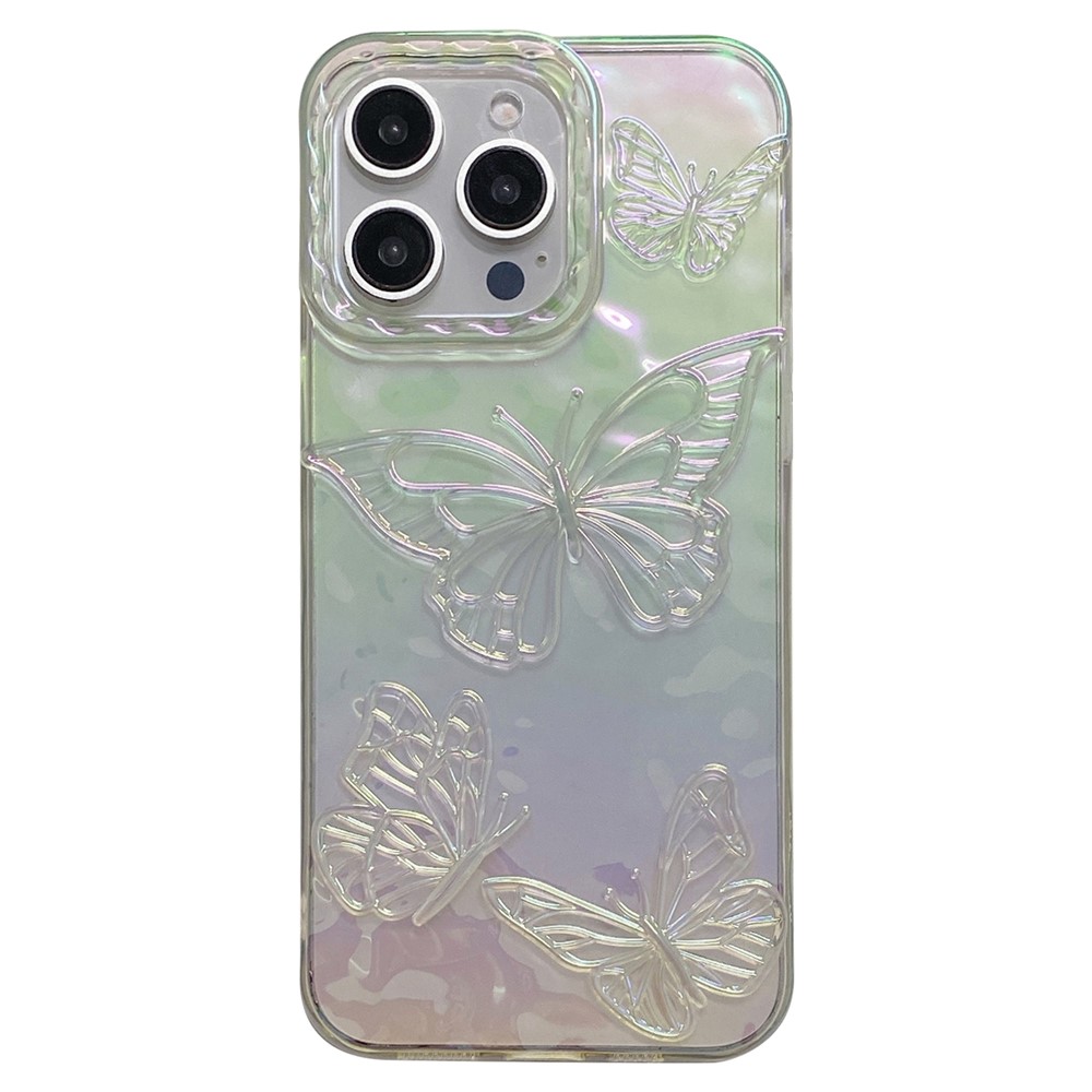 For iPhone 15 Pro Max Case 3D Laser Butterfly Design Shockproof TPU Phone Cover