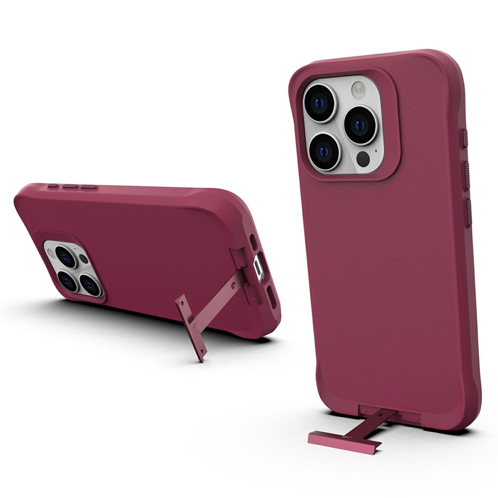 For iPhone 13 Pro Max Magnetic Case PC + TPU Phone Cover with Hidden Kickstand - Red