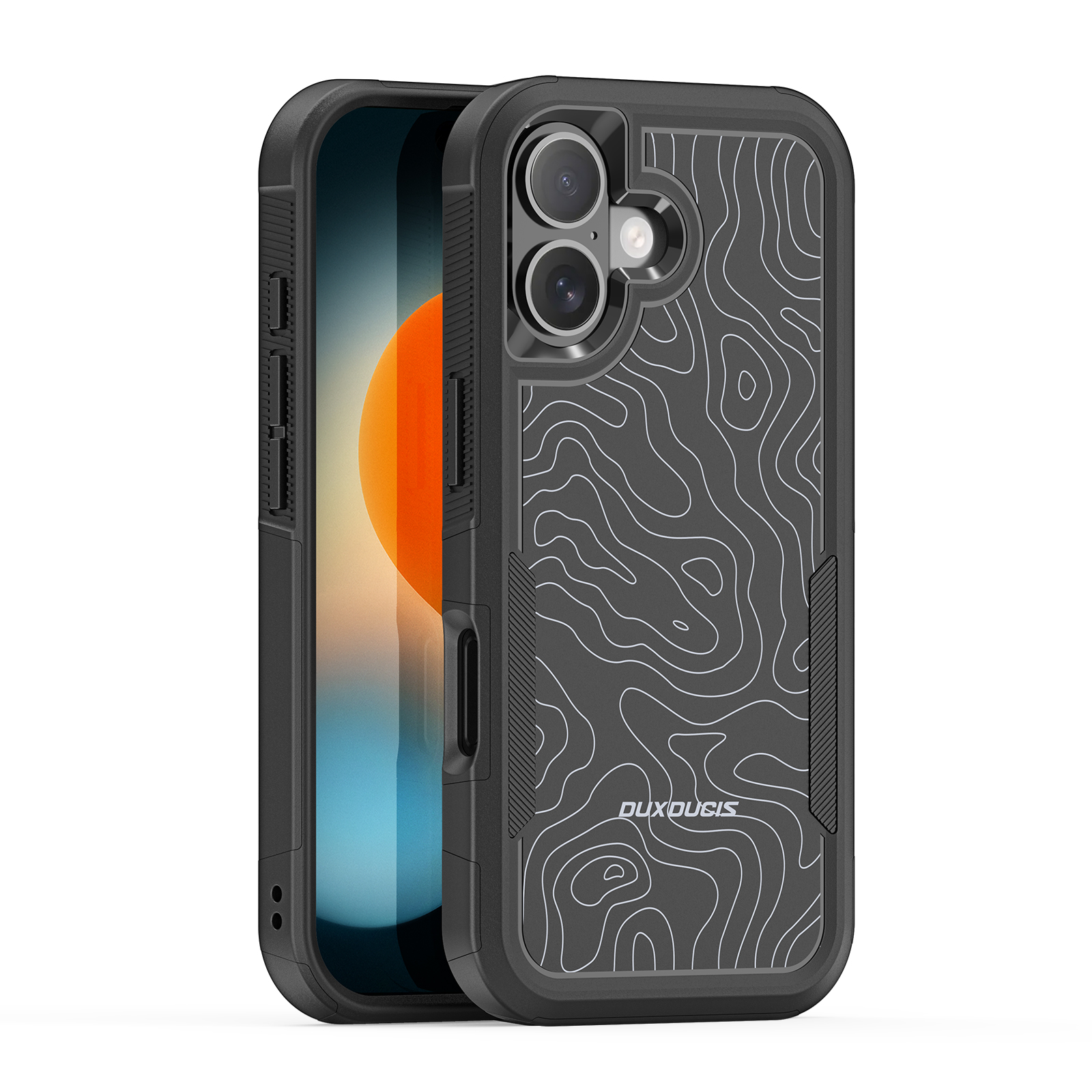 For iPhone 17 Magnetic Case DUX DUCIS SHLD Series 10FT Drop Protection PC + TPU Phone Cover - Contour?Pattern