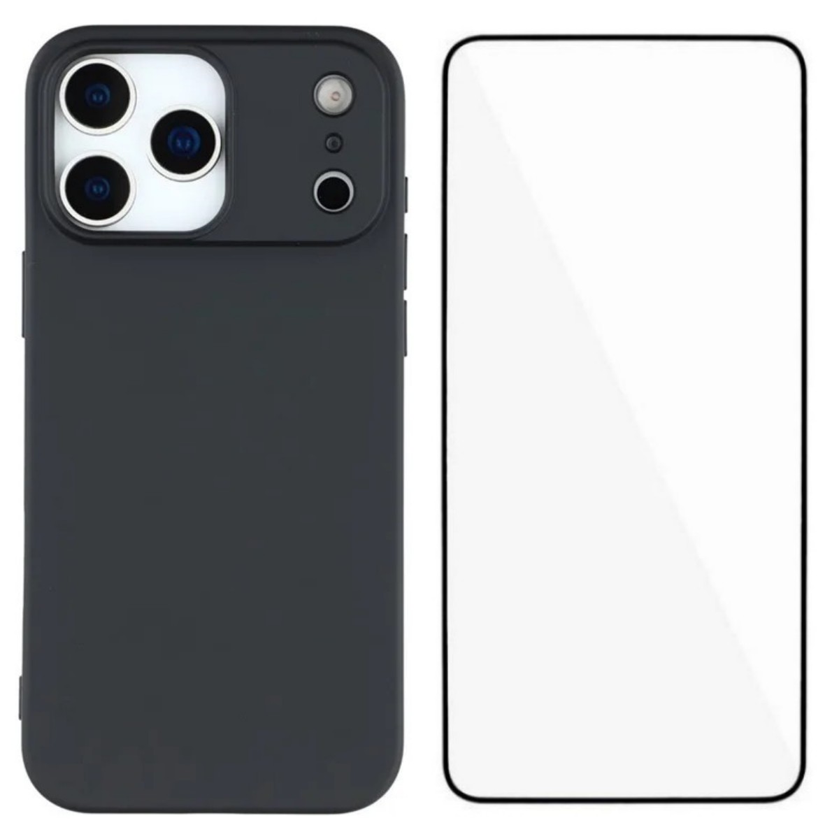 For iPhone 17 Pro Phone Case WANLONFENG RB2 Series TPU Back Cover with Tempered Glass - Black