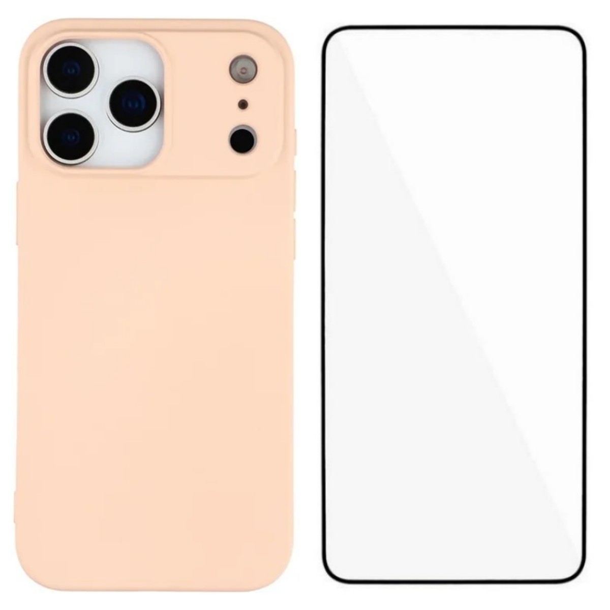 For iPhone 17 Pro Phone Case WANLONFENG RB2 Series TPU Back Cover with Tempered Glass - Pink