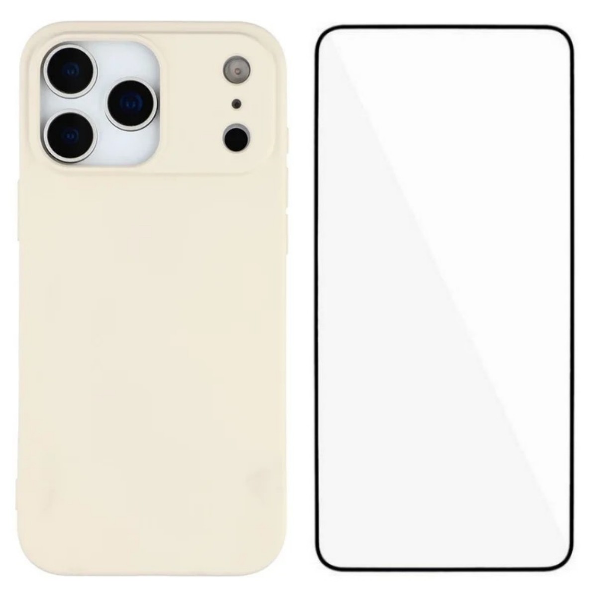 For iPhone 17 Pro Phone Case WANLONFENG RB2 Series TPU Back Cover with Tempered Glass - White