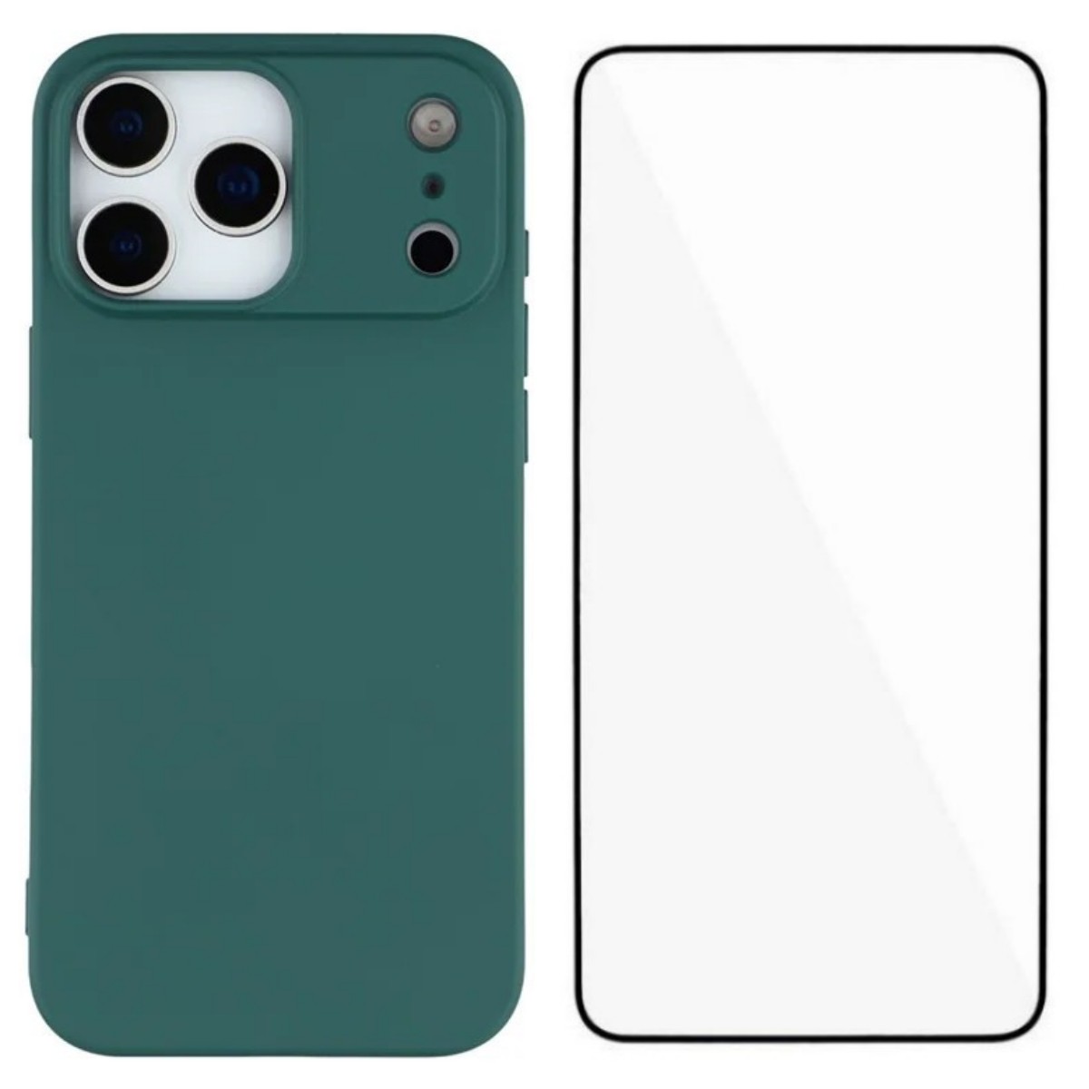 For iPhone 17 Pro Phone Case WANLONFENG RB2 Series TPU Back Cover with Tempered Glass - Army Green