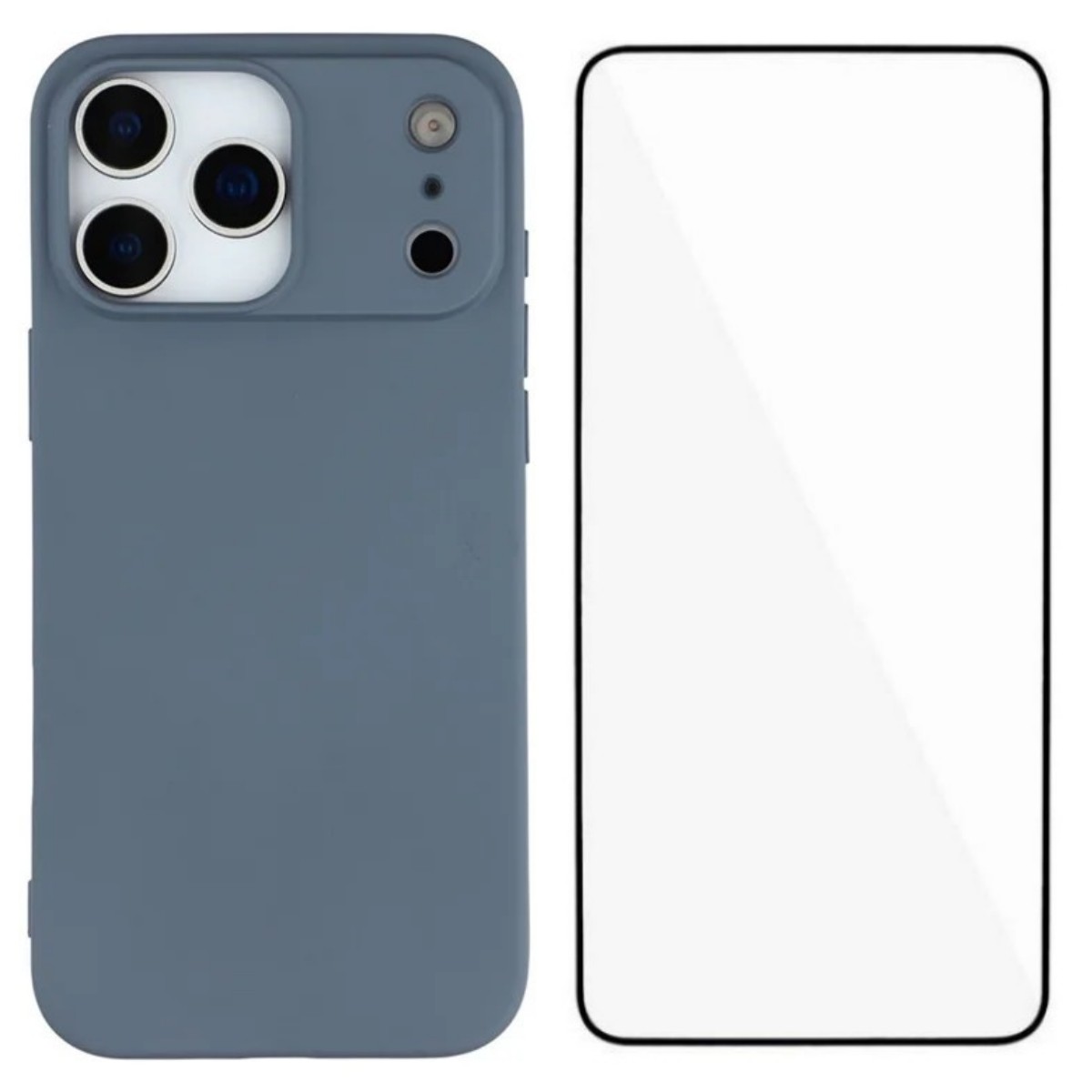 For iPhone 17 Pro Phone Case WANLONFENG RB2 Series TPU Back Cover with Tempered Glass - Lavender Grey