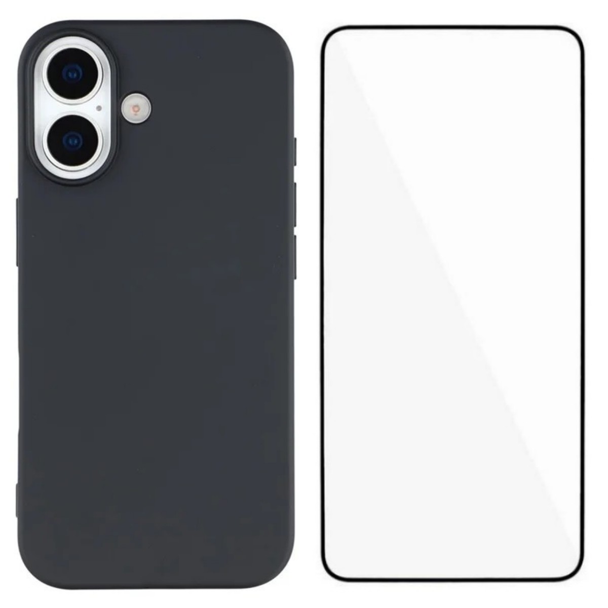 For iPhone 17 Phone Case WANLONFENG RB2 Series TPU Back Cover with Tempered Glass - Black