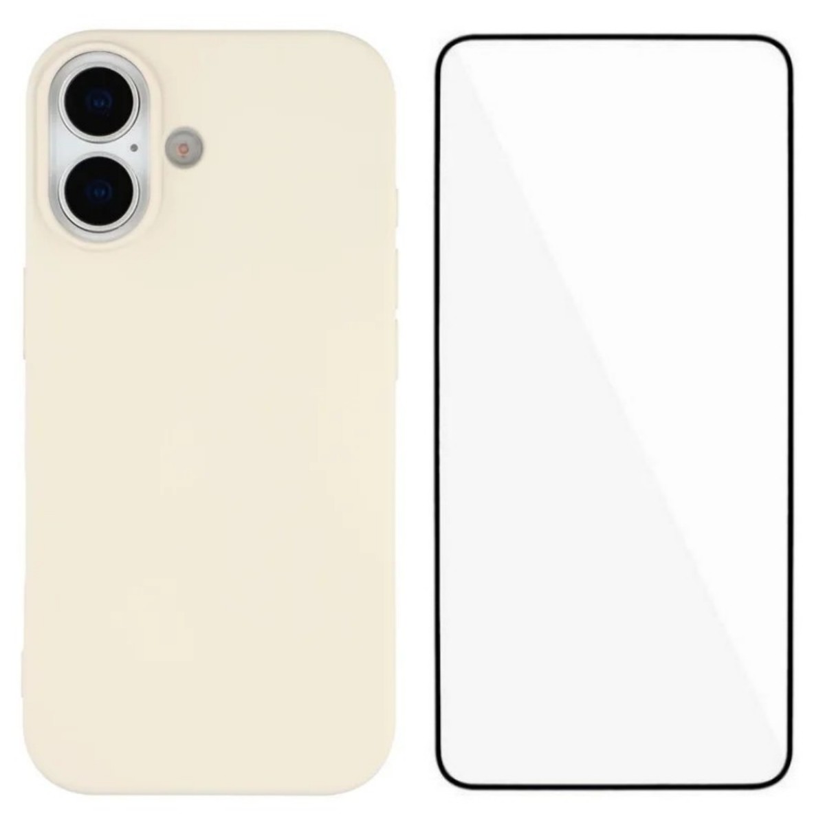 For iPhone 17 Phone Case WANLONFENG RB2 Series TPU Back Cover with Tempered Glass - White