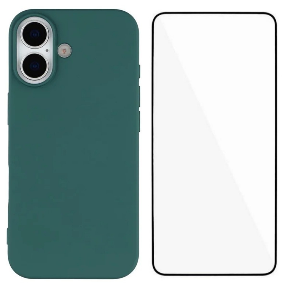 For iPhone 17 Phone Case WANLONFENG RB2 Series TPU Back Cover with Tempered Glass - Army Green