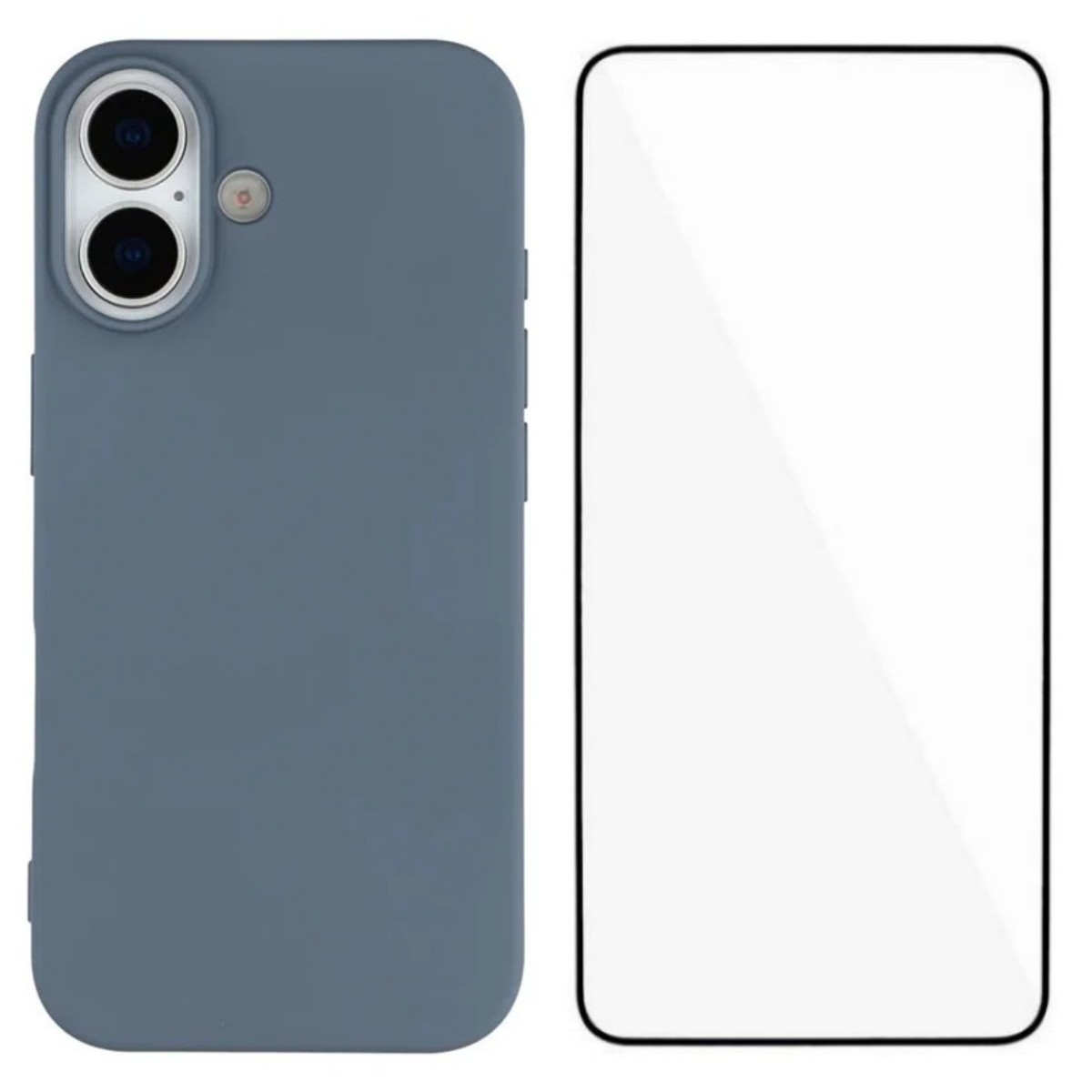 For iPhone 17 Phone Case WANLONFENG RB2 Series TPU Back Cover with Tempered Glass - Lavender Grey