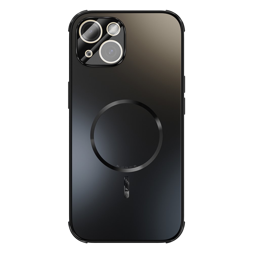 ABEEL For iPhone 14 Case Compatible with MagSafe TPU PC Cooling Matte Phone Back Cover with Lens Film - Black