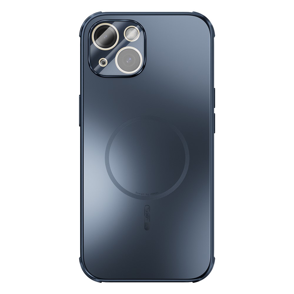 ABEEL For iPhone 14 Case Compatible with MagSafe TPU PC Cooling Matte Phone Back Cover with Lens Film - Blue