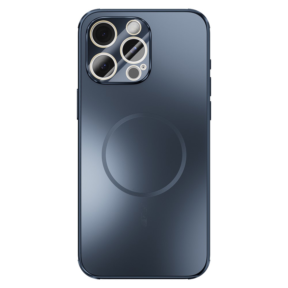 ABEEL For iPhone 15 Pro Max Case Compatible with MagSafe TPU PC Cooling Matte Phone Back Cover with Lens Film - Blue