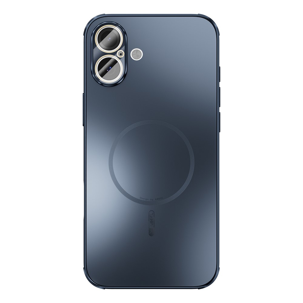 ABEEL For iPhone 16 Plus Case Compatible with MagSafe TPU PC Cooling Matte Phone Back Cover with Lens Film - Blue