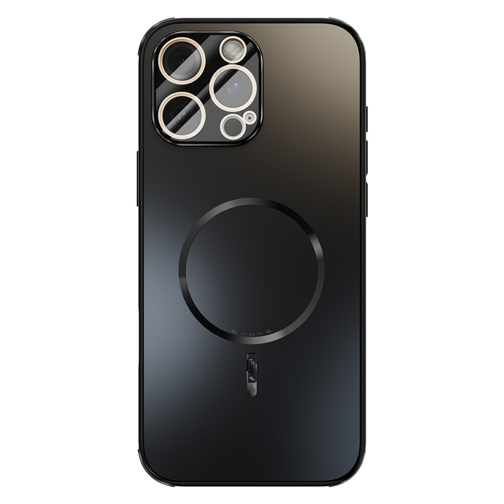 ABEEL For iPhone 16 Pro Case Compatible with MagSafe TPU PC Cooling Matte Phone Back Cover with Lens Film - Black