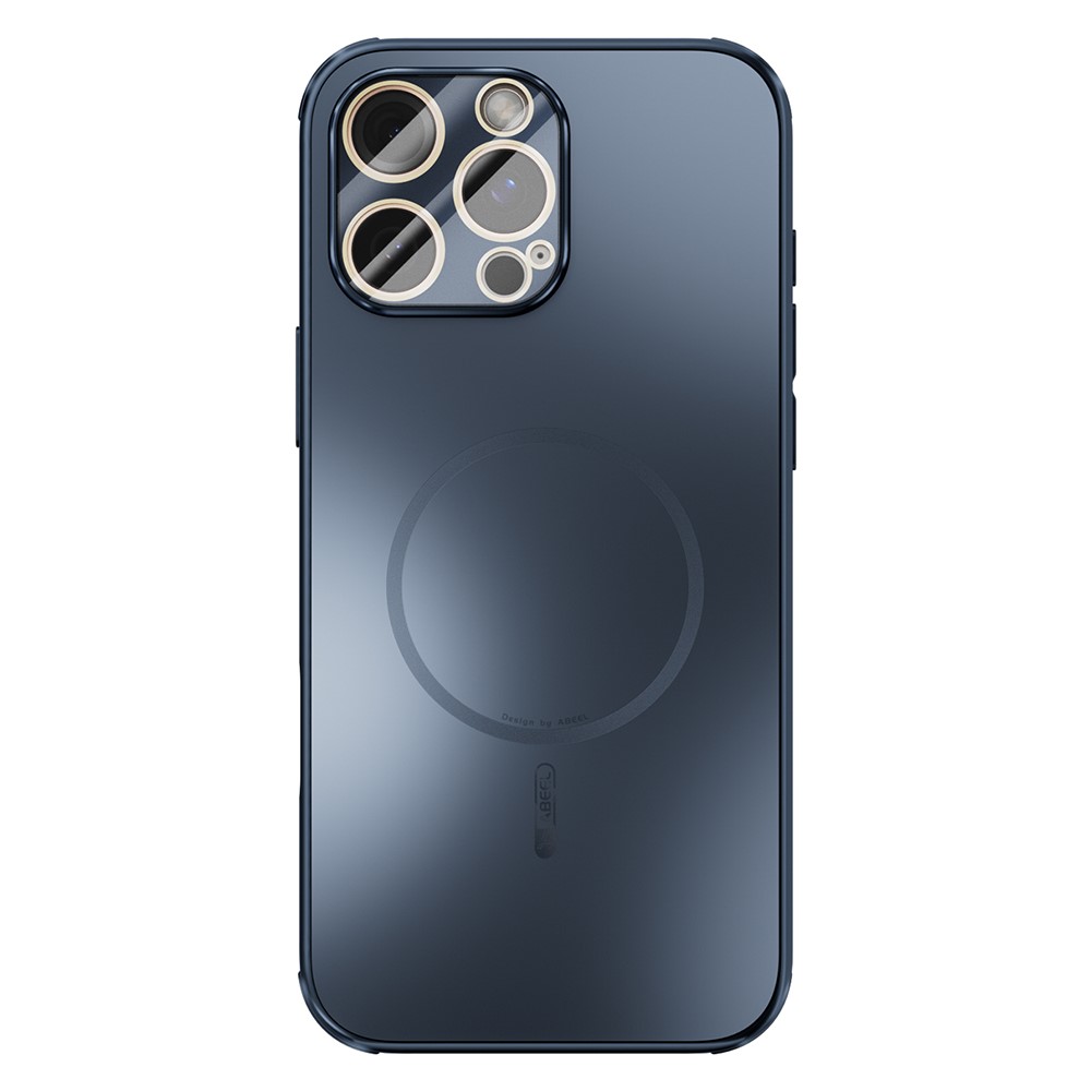 ABEEL For iPhone 16 Pro Max Case Compatible with MagSafe TPU PC Cooling Matte Phone Back Cover with Lens Film - Blue