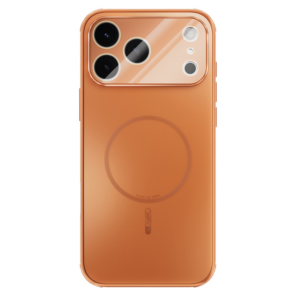 ABEEL For iPhone 17 Pro Max Case Compatible with MagSafe TPU PC Cooling Matte Phone Back Cover with Lens Film - Orange