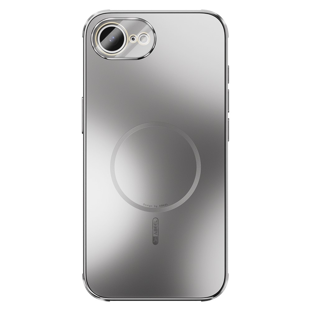 ABEEL For iPhone 16e Case Compatible with MagSafe TPU PC Cooling Matte Phone Back Cover with Lens Film - Titanium Grey