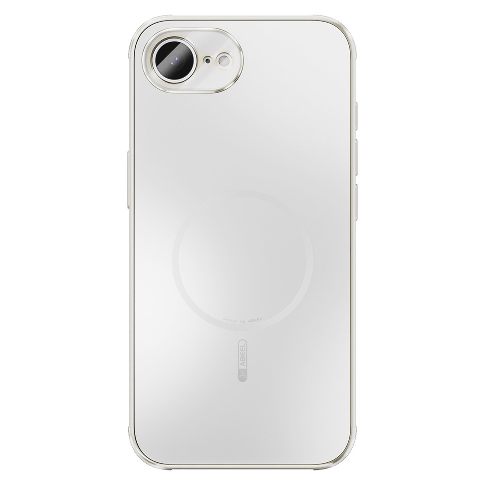 ABEEL For iPhone 16e Case Compatible with MagSafe TPU PC Cooling Matte Phone Back Cover with Lens Film - White