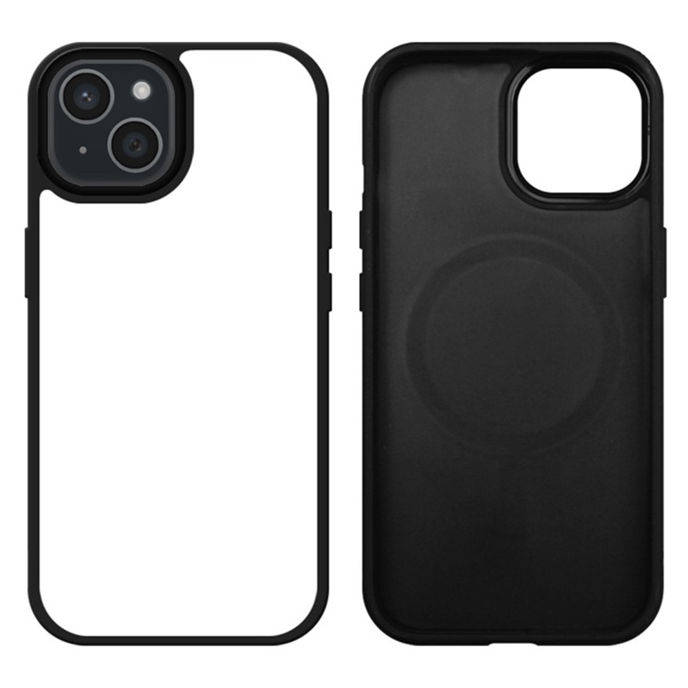 10Pcs For iPhone 15 Plus Case DIY Blank Heat Transfer TPU + PC Phone Back Cover with Magnetic Ring