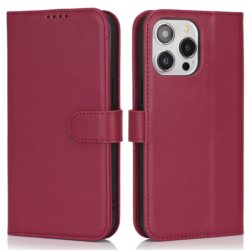 For iPhone 13 Pro Stand Case Shockproof Leather Wallet Phone Cover - Red
