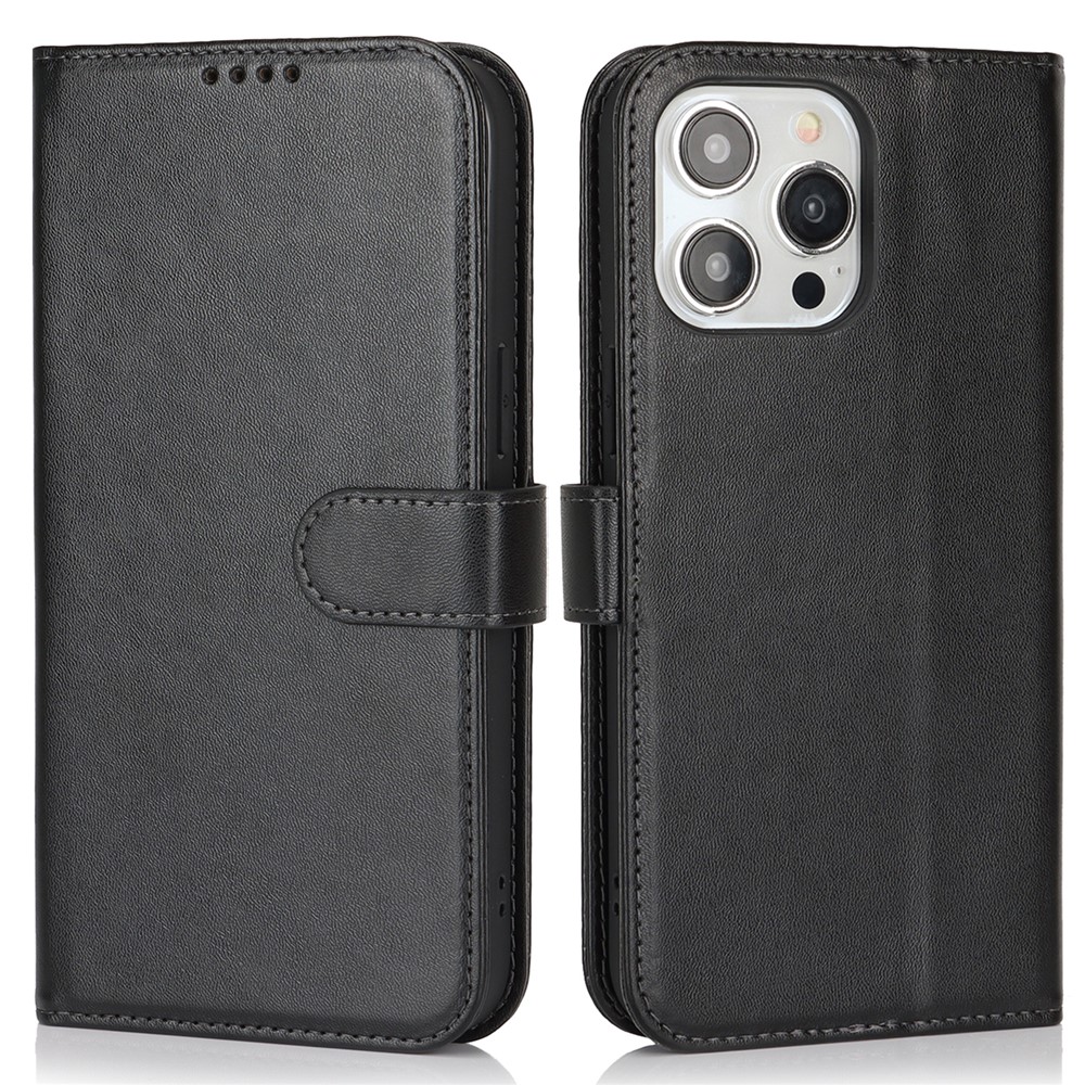 For iPhone 13 Pro Stand Case Shockproof Leather Wallet Phone Cover - Black