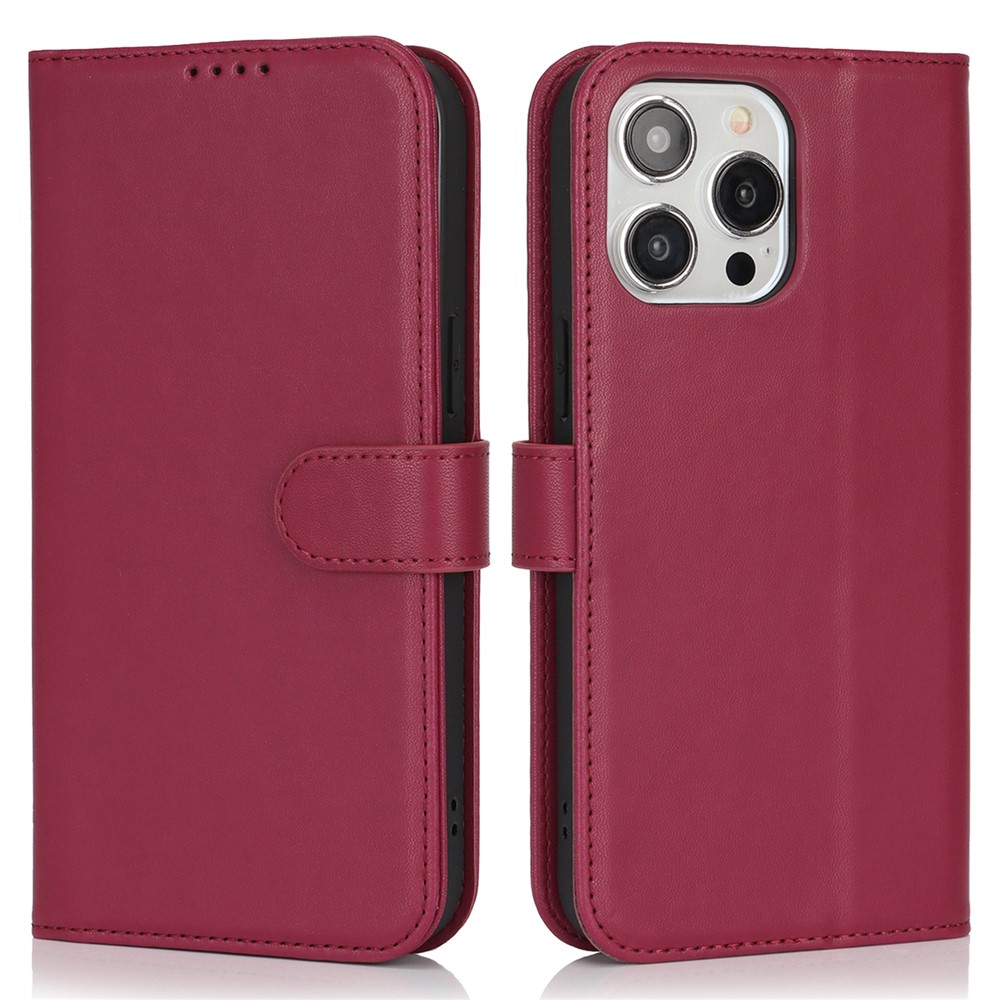 For iPhone 15 Pro Max Stand Case Shockproof Leather Wallet Phone Cover - Red