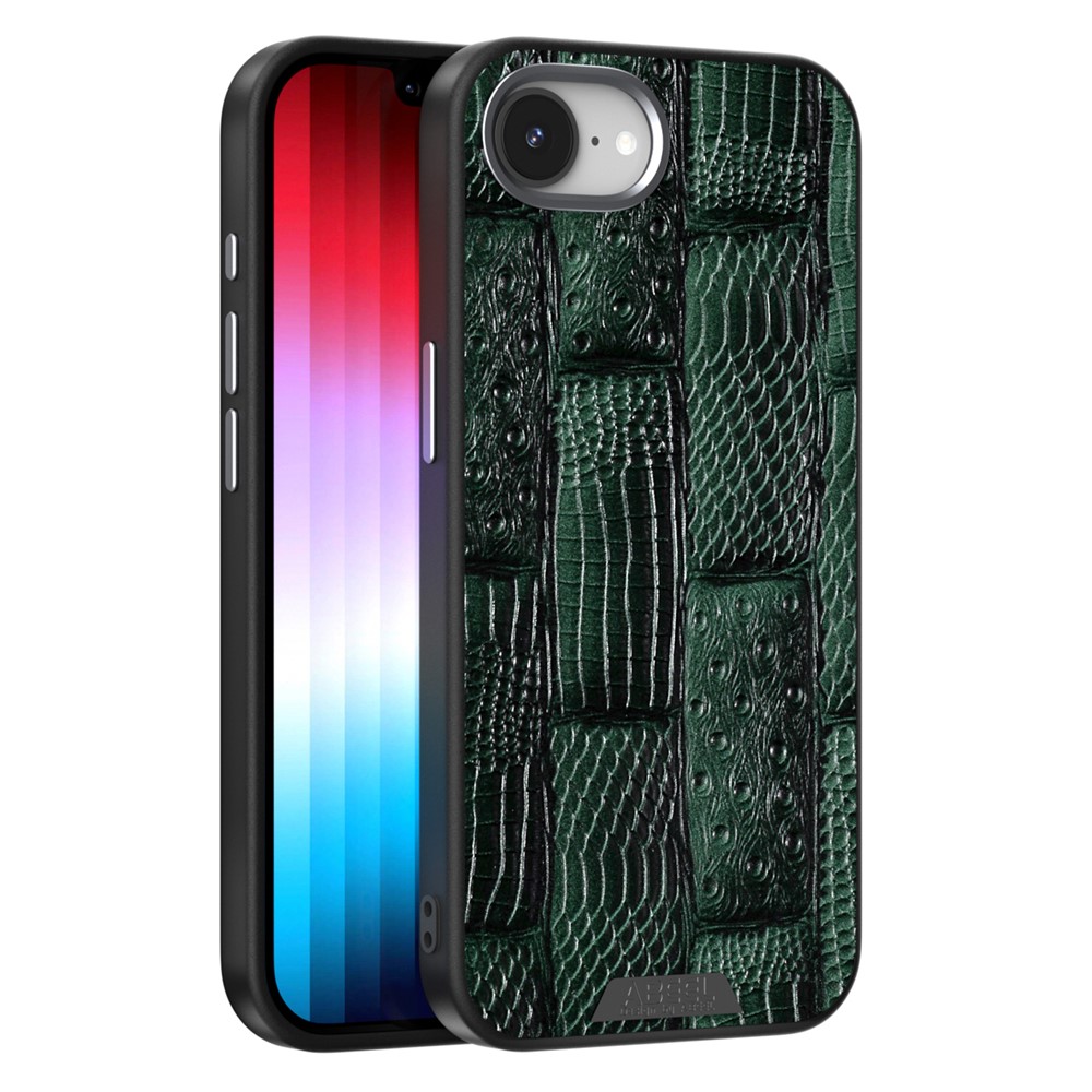 ABEEL For iPhone 16e Case Compatible with MagSafe Beast Texture Micro-Embossing Back Cover - Green