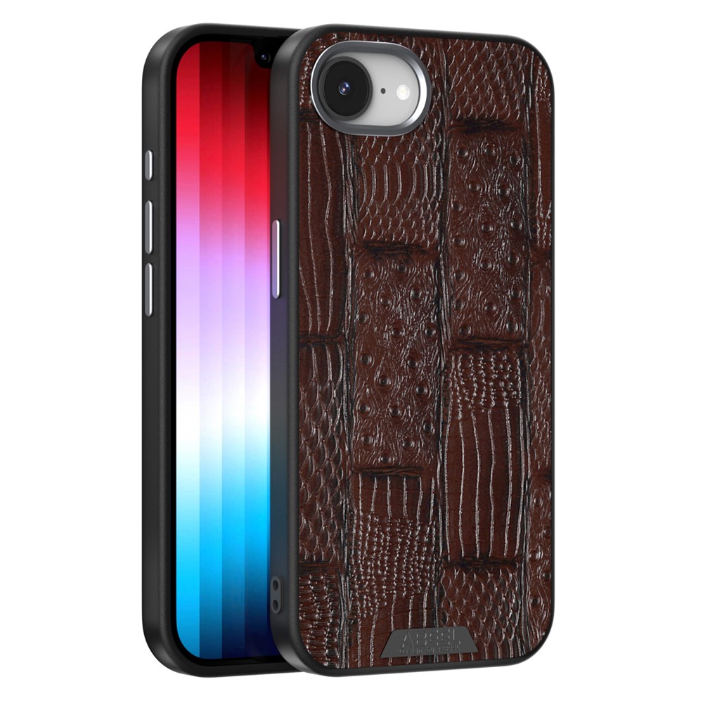 ABEEL For iPhone 16e Case Compatible with MagSafe Beast Texture Micro-Embossing Back Cover - Coffee