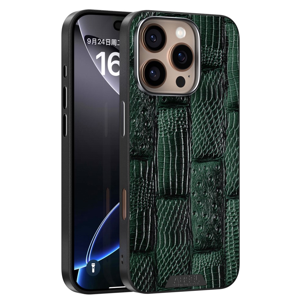 ABEEL For iPhone 16 Pro Case Compatible with MagSafe Beast Texture Micro-Embossing Back Cover - Green