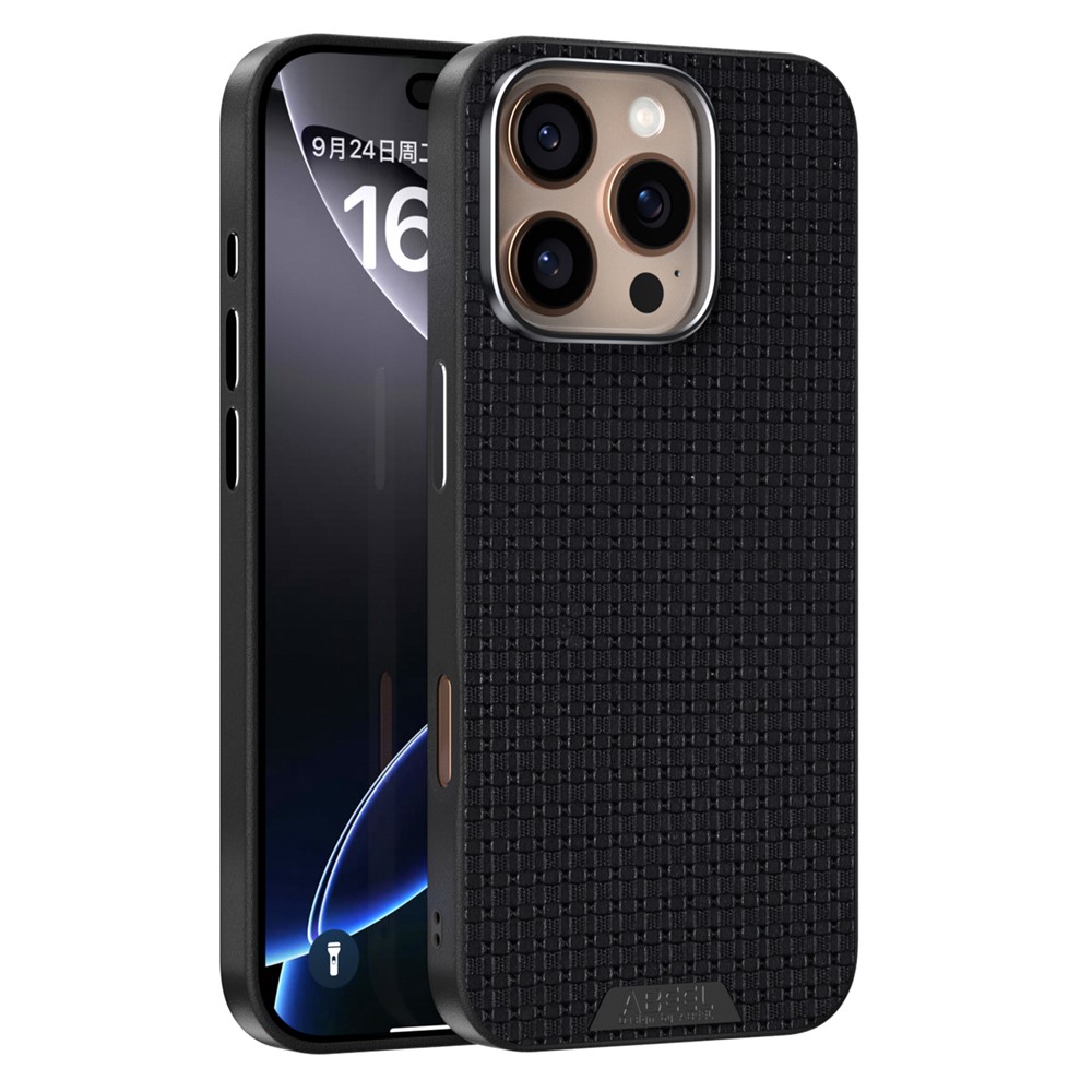 ABEEL For iPhone 16 Pro Case Compatible with MagSafe Textured Micro-Embossing Back Cover - Black