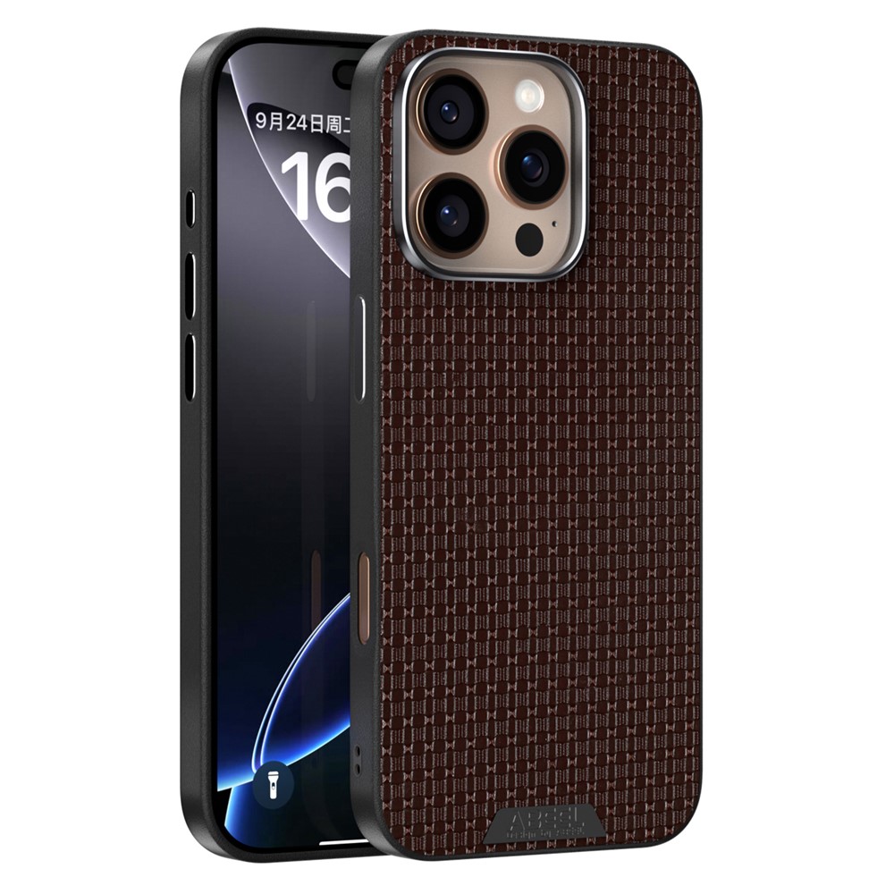 ABEEL For iPhone 16 Pro Max Case Compatible with MagSafe Textured Micro-Embossing Back Cover - Coffee