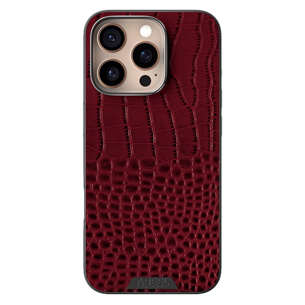 ABEEL For iPhone 16 Pro Case Compatible with MagSafe Crocodile Texture Micro-Embossing Back Cover - Red