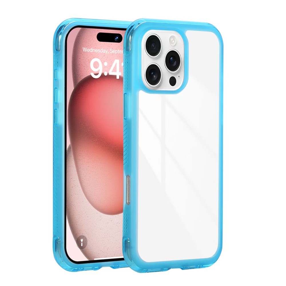 For iPhone 16 Pro Case Shockproof TPU + PC Phone Back Cover - Blue