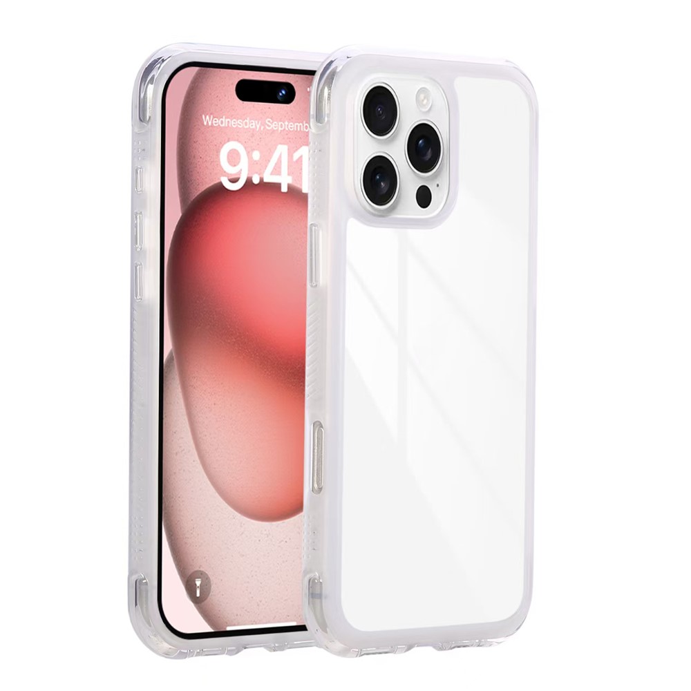 For iPhone 16 Pro Max Case Shockproof TPU + PC Phone Back Cover - Transparent