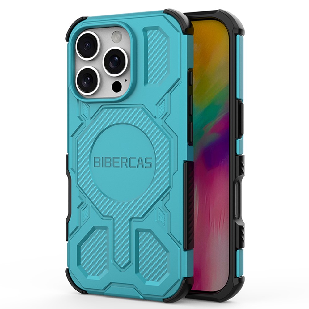 BIBERCAS J-16 Series For iPhone 16 Pro Case Compatible with MagSafe Anti Drop TPU + PC Phone Cover - Baby Blue
