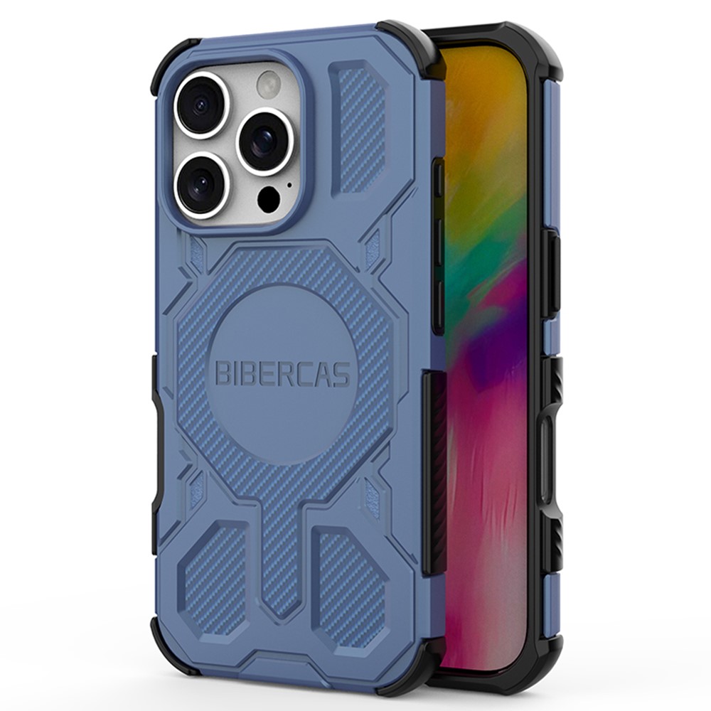 BIBERCAS J-16 Series For iPhone 16 Pro Max Case Compatible with MagSafe Anti Drop TPU + PC Phone Cover - Blue