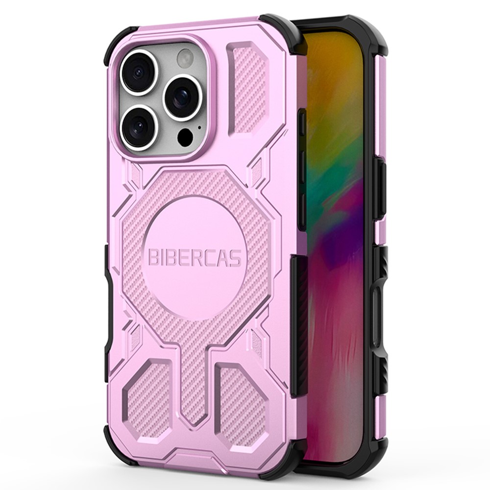 BIBERCAS J-16 Series For iPhone 16 Pro Max Case Compatible with MagSafe Anti Drop TPU + PC Phone Cover - Pink