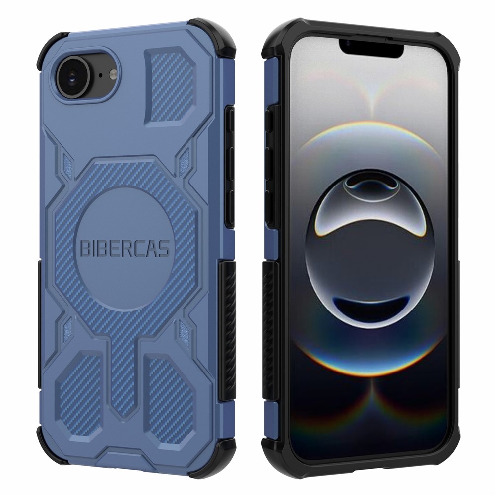 BIBERCAS J-16 Series For iPhone 16e Case Compatible with MagSafe Anti Drop TPU + PC Phone Cover - Blue