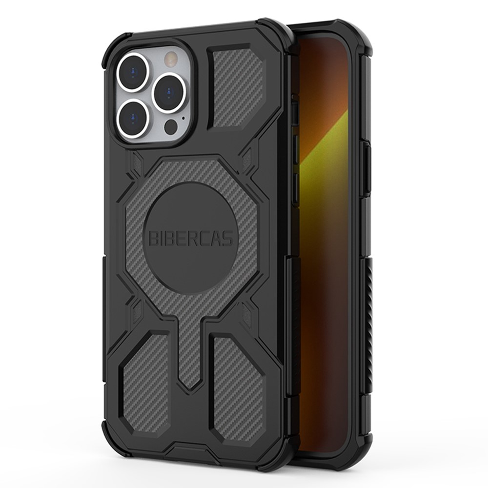BIBERCAS J-16 Series For iPhone 13 Pro Case Compatible with MagSafe Anti Drop TPU + PC Phone Cover - Black