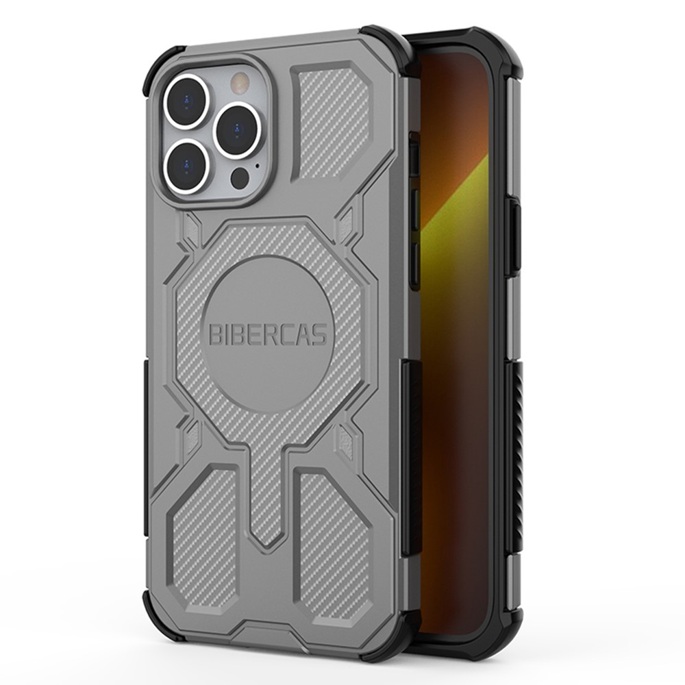 BIBERCAS J-16 Series For iPhone 13 Pro Case Compatible with MagSafe Anti Drop TPU + PC Phone Cover - Grey