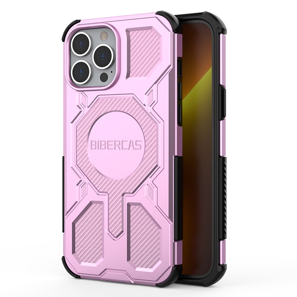 BIBERCAS J-16 Series For iPhone 13 Pro Max Case Compatible with MagSafe Anti Drop TPU + PC Phone Cover - Pink