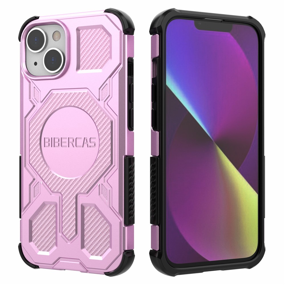 BIBERCAS J-16 Series For iPhone 14  /  13 Case Compatible with MagSafe Anti Drop TPU + PC Phone Cover - Pink