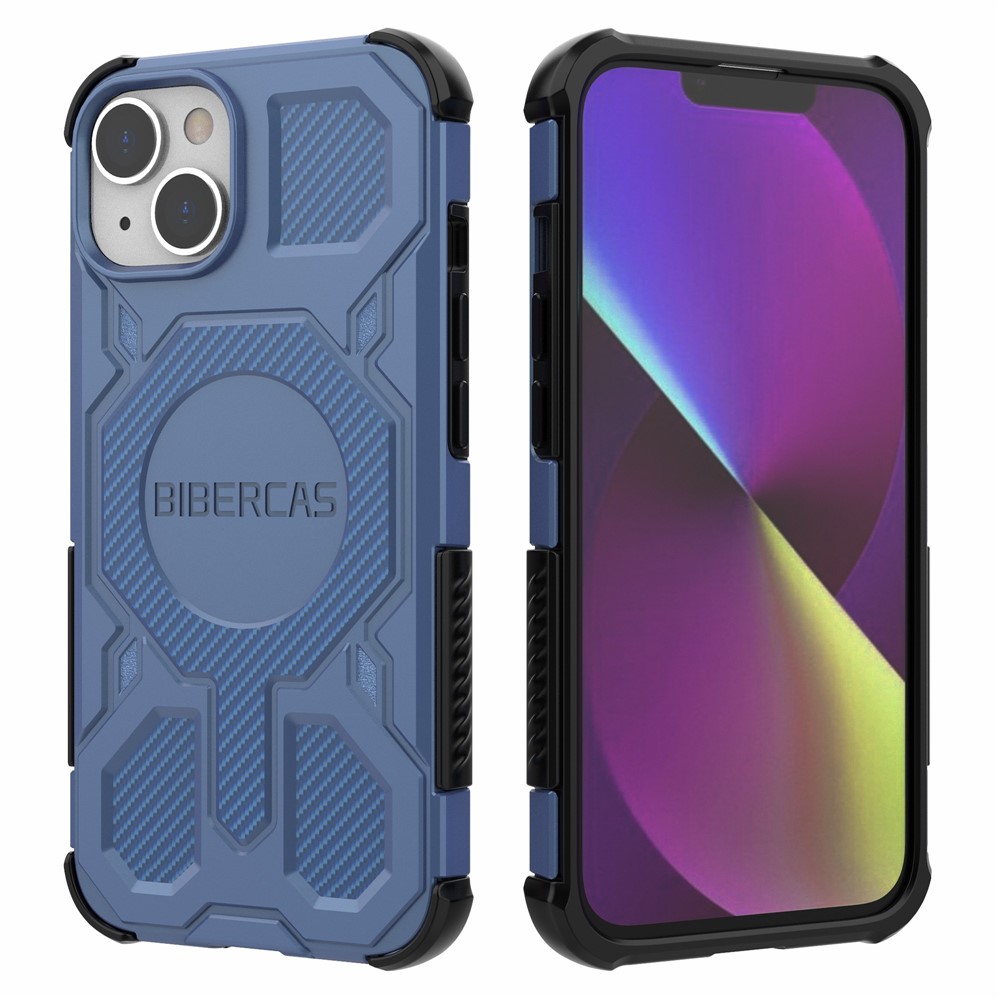 BIBERCAS J-16 Series For iPhone 14  /  13 Case Compatible with MagSafe Anti Drop TPU + PC Phone Cover - Blue