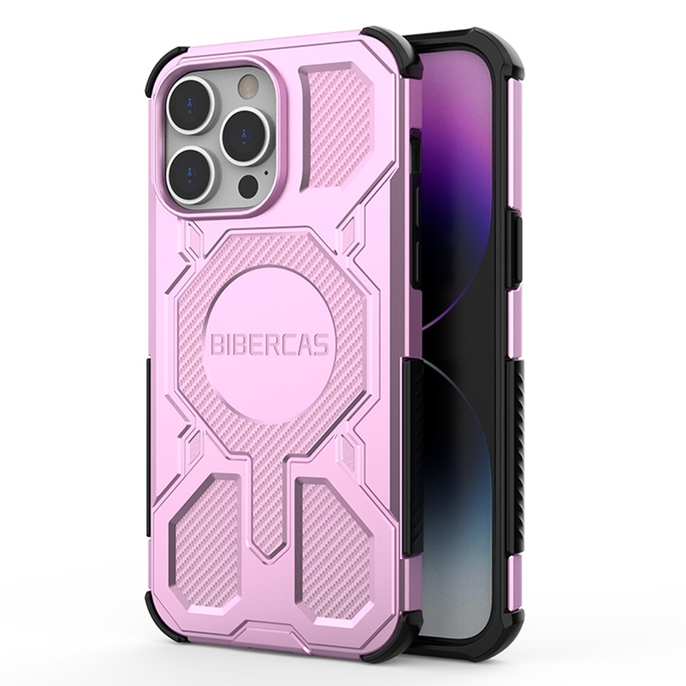 BIBERCAS J-16 Series For iPhone 14 Pro Case Compatible with MagSafe Anti Drop TPU + PC Phone Cover - Pink