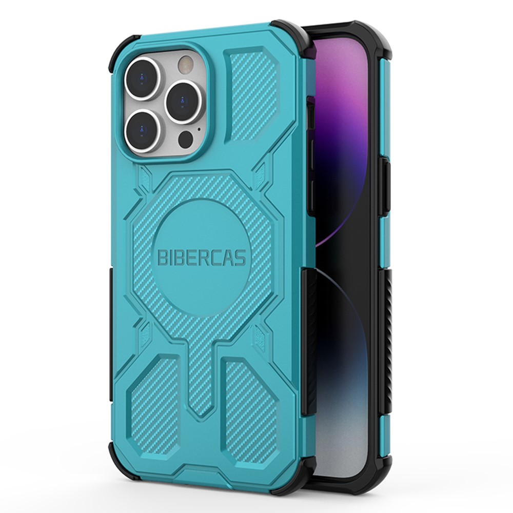 BIBERCAS J-16 Series For iPhone 14 Pro Max Case Compatible with MagSafe Anti Drop TPU + PC Phone Cover - Baby Blue