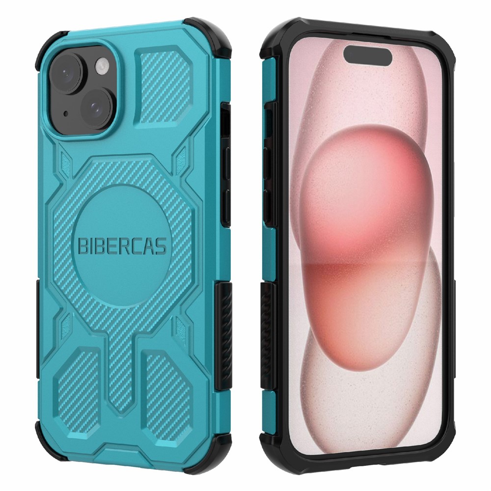 BIBERCAS J-16 Series For iPhone 15 Case Compatible with MagSafe Anti Drop TPU + PC Phone Cover - Baby Blue