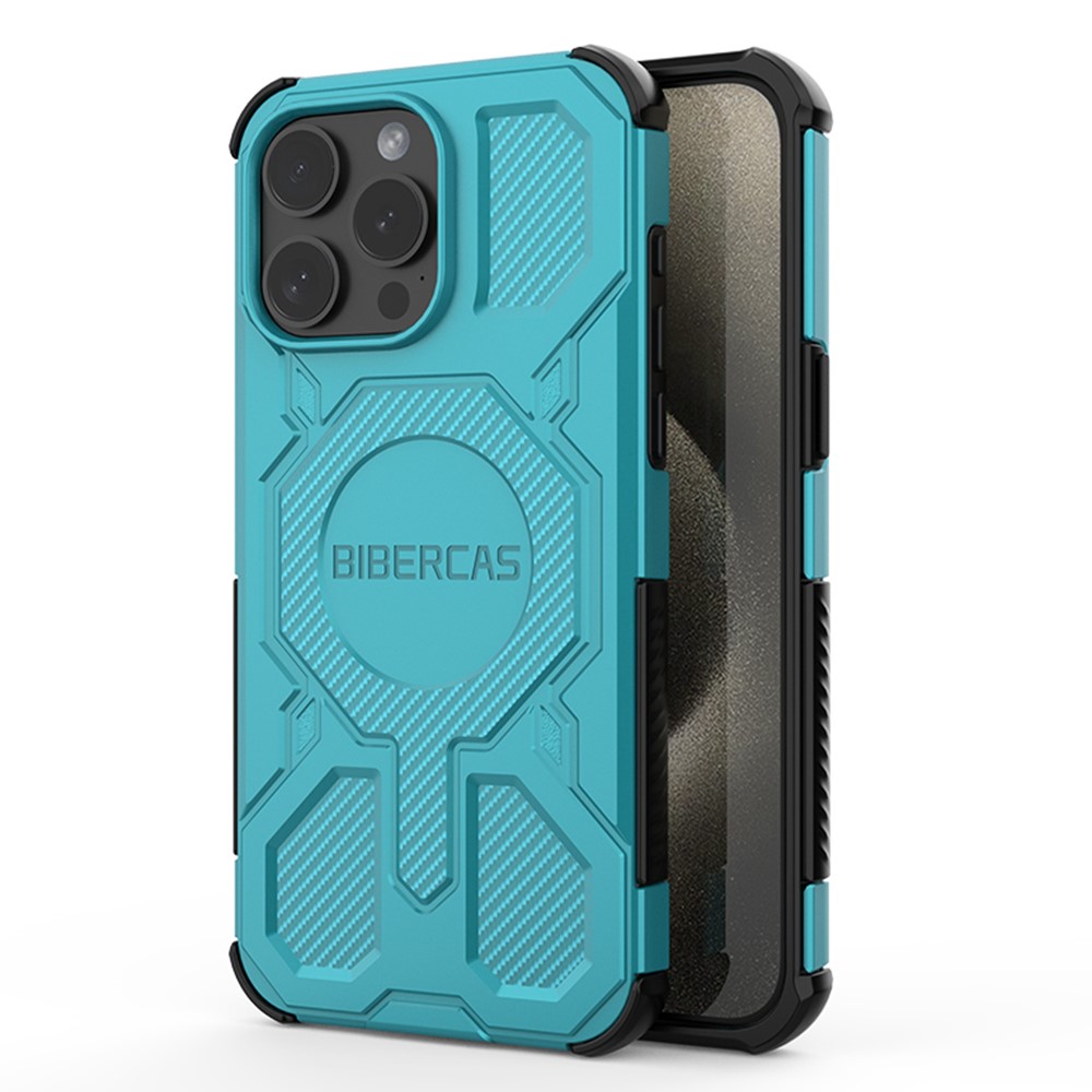 BIBERCAS J-16 Series For iPhone 15 Pro Case Compatible with MagSafe Anti Drop TPU + PC Phone Cover - Baby Blue