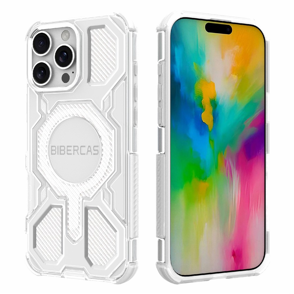 BIBERCAS J-16 Transparent Series For iPhone 16 Pro Case Compatible with MagSafe TPU + PC Phone Cover - Transparent